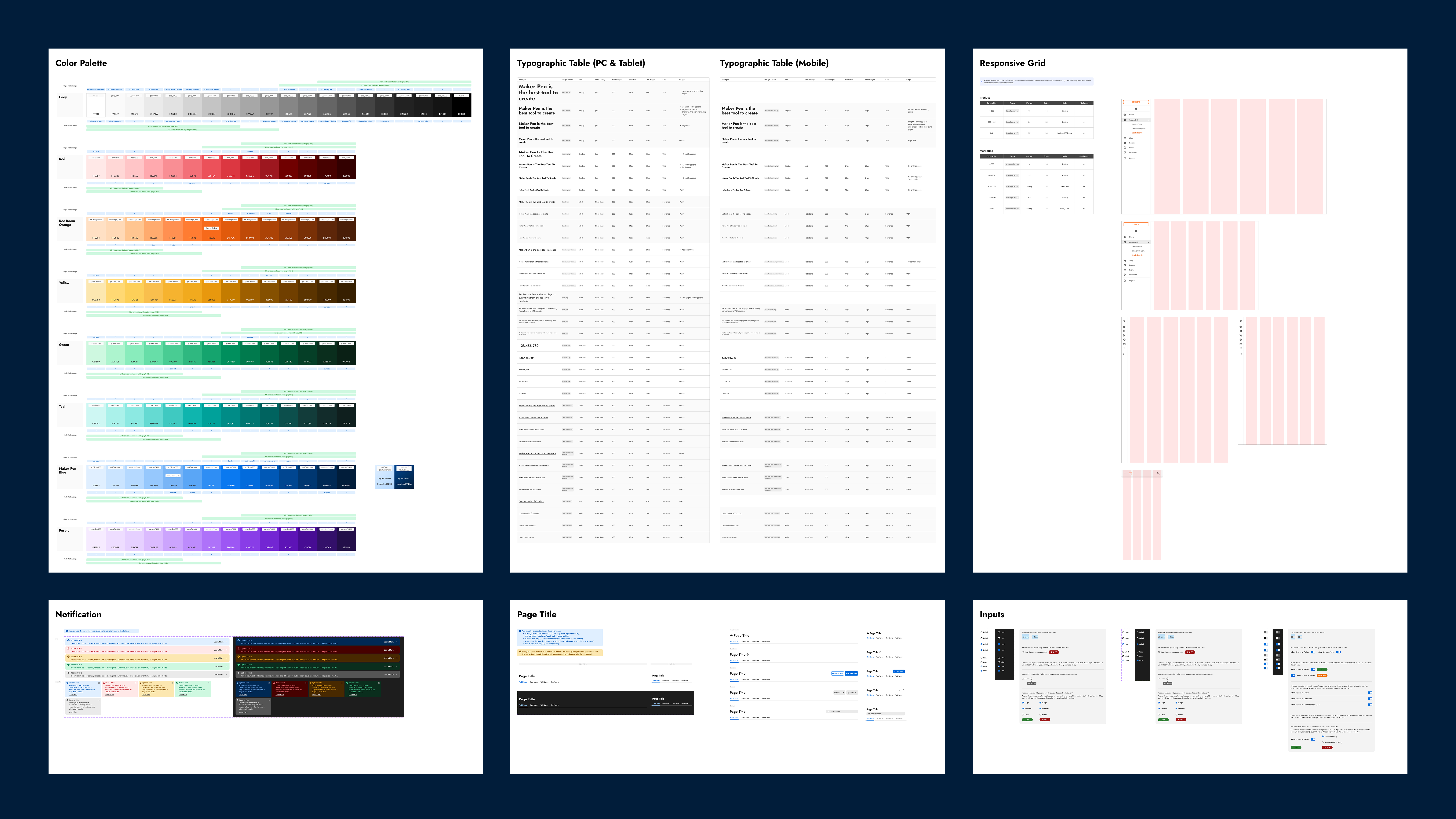 Component library and token documentation